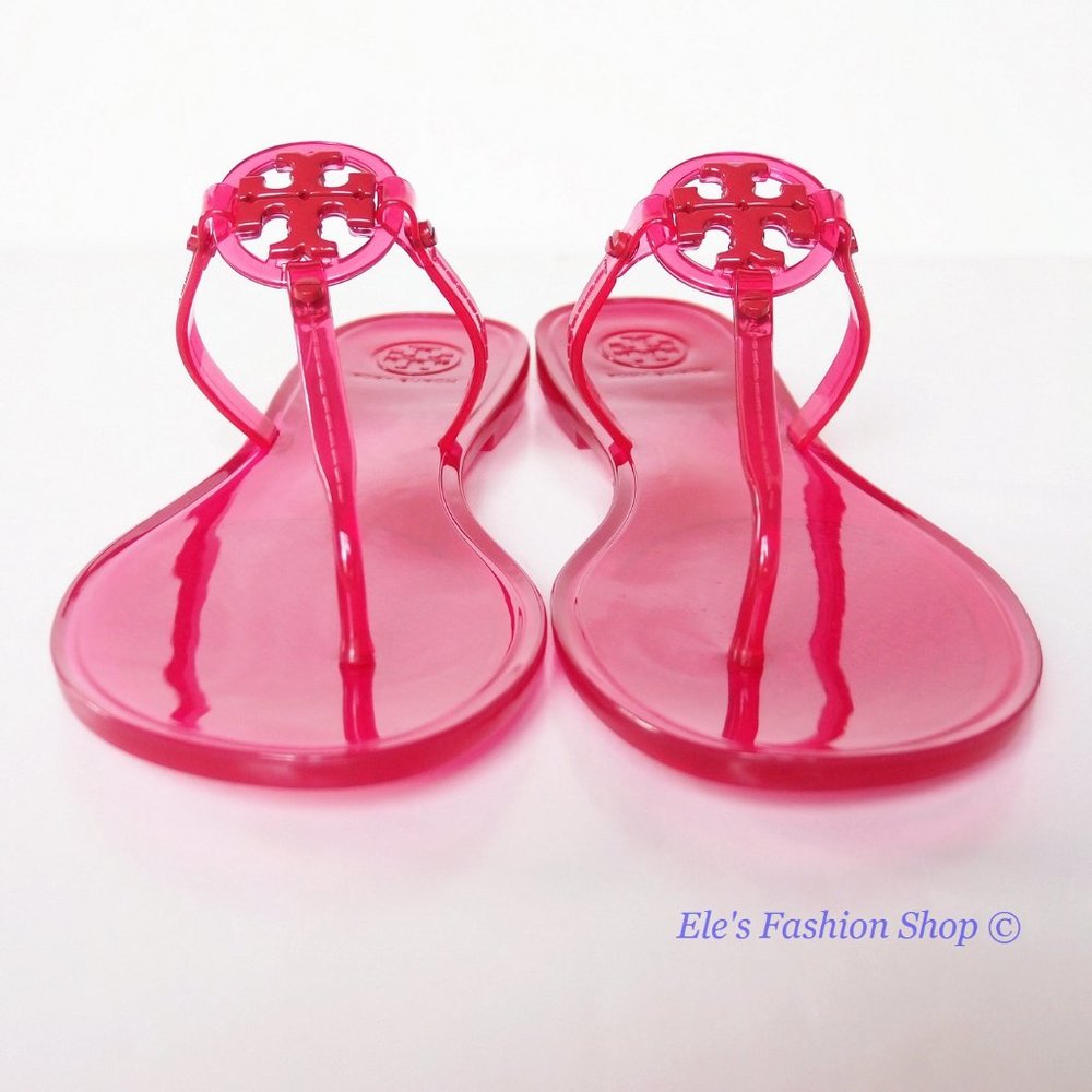 🥰 New In Box Tory Burch Jelly Mini Miller Sandal Red Orange US 8 9 AUTHENTIC - Picture 8 of 16